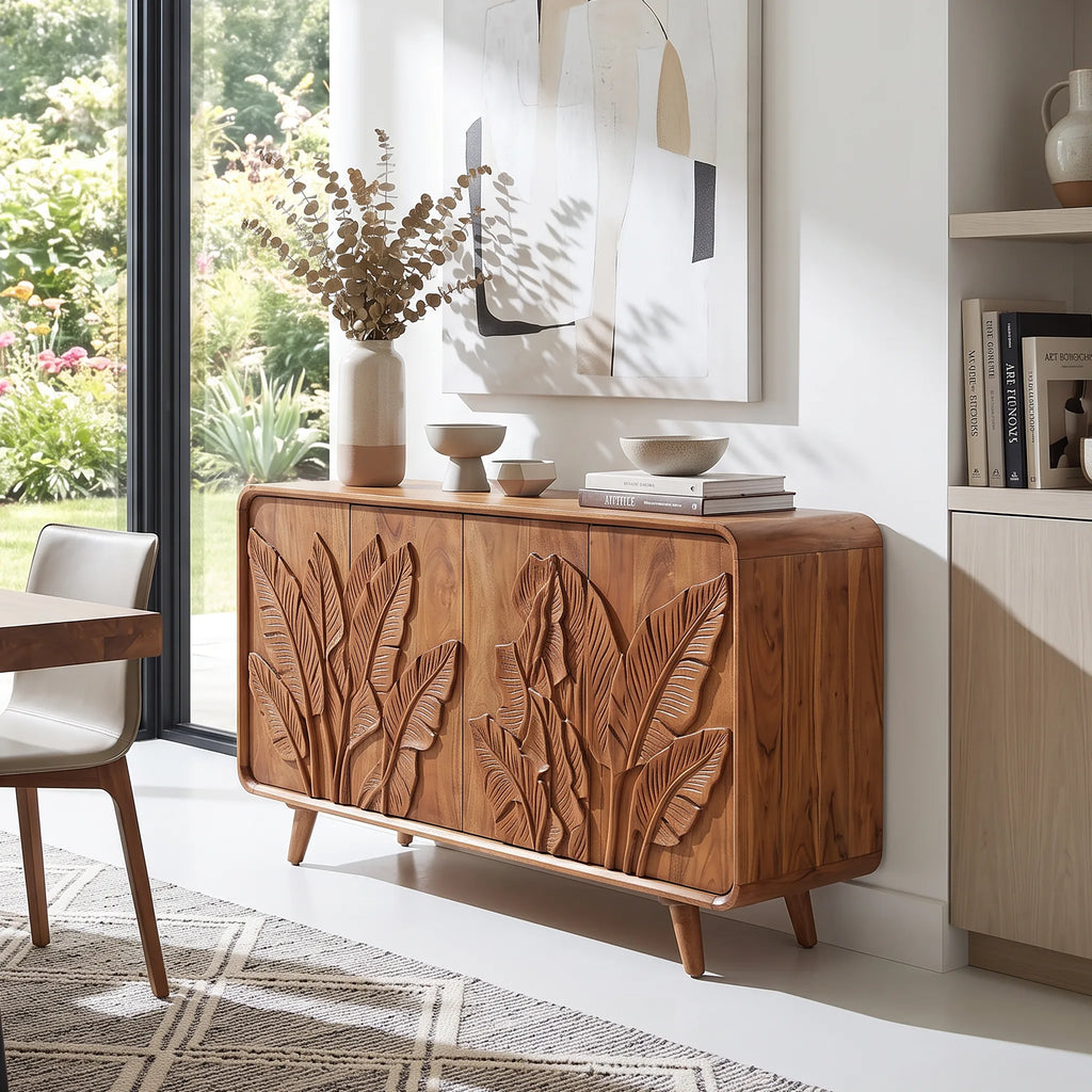 Botanical Sideboard Cabinet Dining Room, solid wood, built to order
