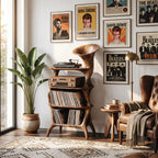 Mid Century Vinyl Cabinet, solid wood, built to order