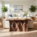 Minimalist Raw Edge Hall Table, solid wood, built to order