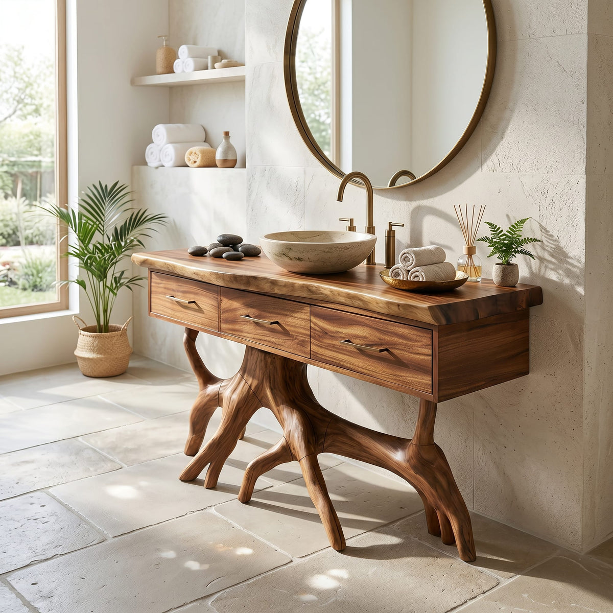 Spa-inspired Mid Century Vanity