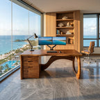 Contemporary Executive Desk Designer Workspace, solid wood, built to order