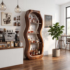 Handcrafted Sculptural Liquor Cabinet Cafe, solid wood, built to order
