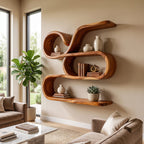 Coastal Floating Storage Shelves, solid wood, built to order