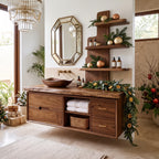 Mid Century Storage Bathroom Vanity City Apartment, solid wood, built to order