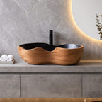 Mid Century Handcrafted Wash Basin, solid wood, built to order
