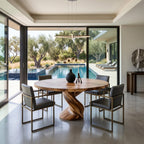 Twisted Pedestal Dining Table, solid wood, built to order