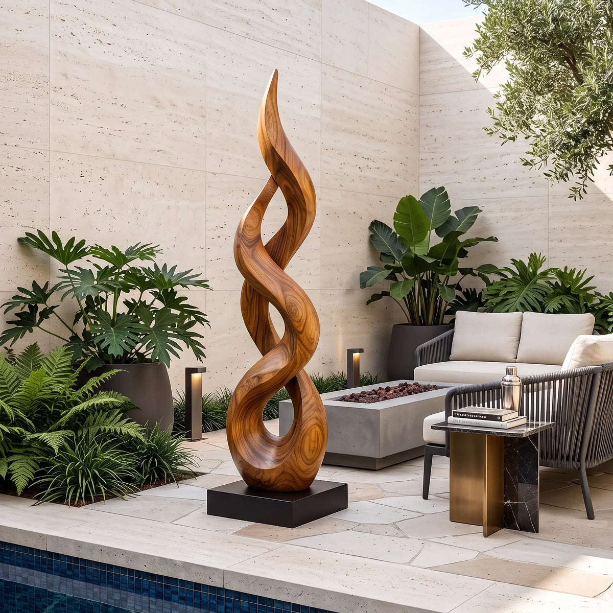 Farmhouse Twisted Sculpture, solid wood, built to order