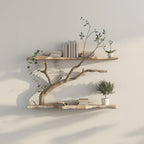 Tree Branch Driftwood Live Edge Floating Shelf Gift for Reader, solid wood, built to order