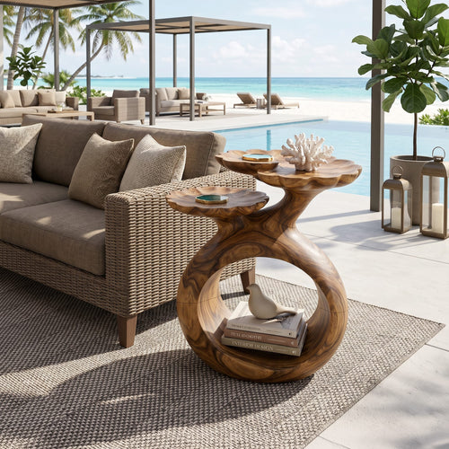 Coastal Twin Top Side Table Beach House, solid wood, built to order