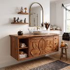 Farmhouse Storage Bathroom Vanity Country Retreat, solid wood, built to order