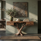 Organic Live Edge Console Table Contemporary Hallway, solid wood, built to order