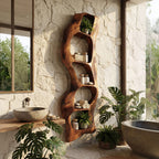 Contemporary Wall Shelf, solid wood, built to order