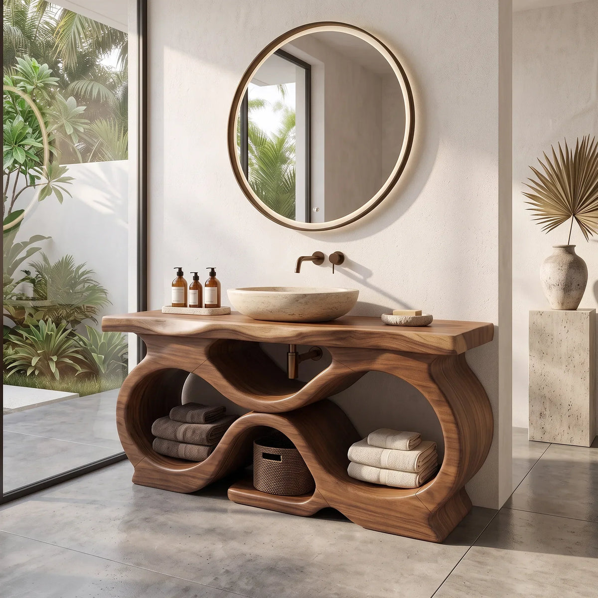 Farmhouse Bathroom Vanity Cabinet Tropical Bathroom, solid wood, built to order