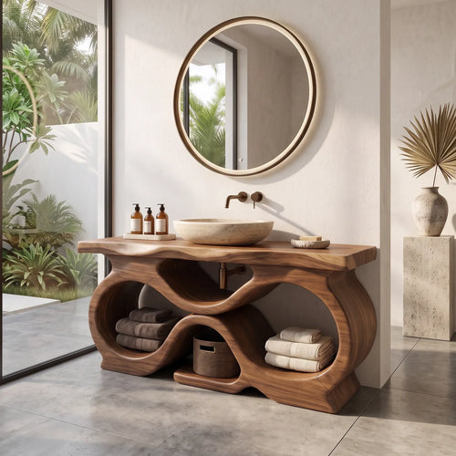 Farmhouse Bathroom Vanity Cabinet Tropical Bathroom, solid wood, built to order