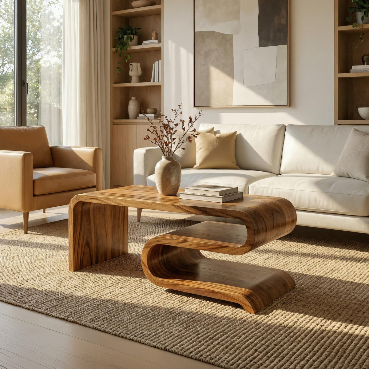 Curved Sculptural Lounge Coffee Table