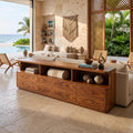 Contemporary Cabinet Console Table, solid wood, built to order
