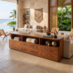 Contemporary Cabinet Console Table, solid wood, built to order