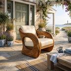 Futuristic Organic Lounge Chair for High-end Urban Residences, solid wood, built to order
