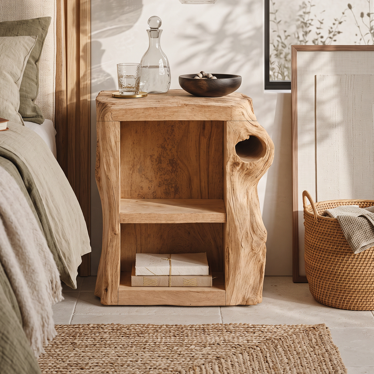 Live Edge Nightstand, solid wood, built to order