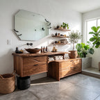 Organic Floating Bathroom Vanity Modern Bathroom, solid wood, built to order