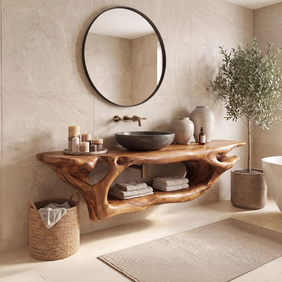 Rustic Bathroom Vanity, solid wood, built to order