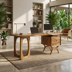 Organic Live Edge Executive Desk Modern Office, solid wood, built to order