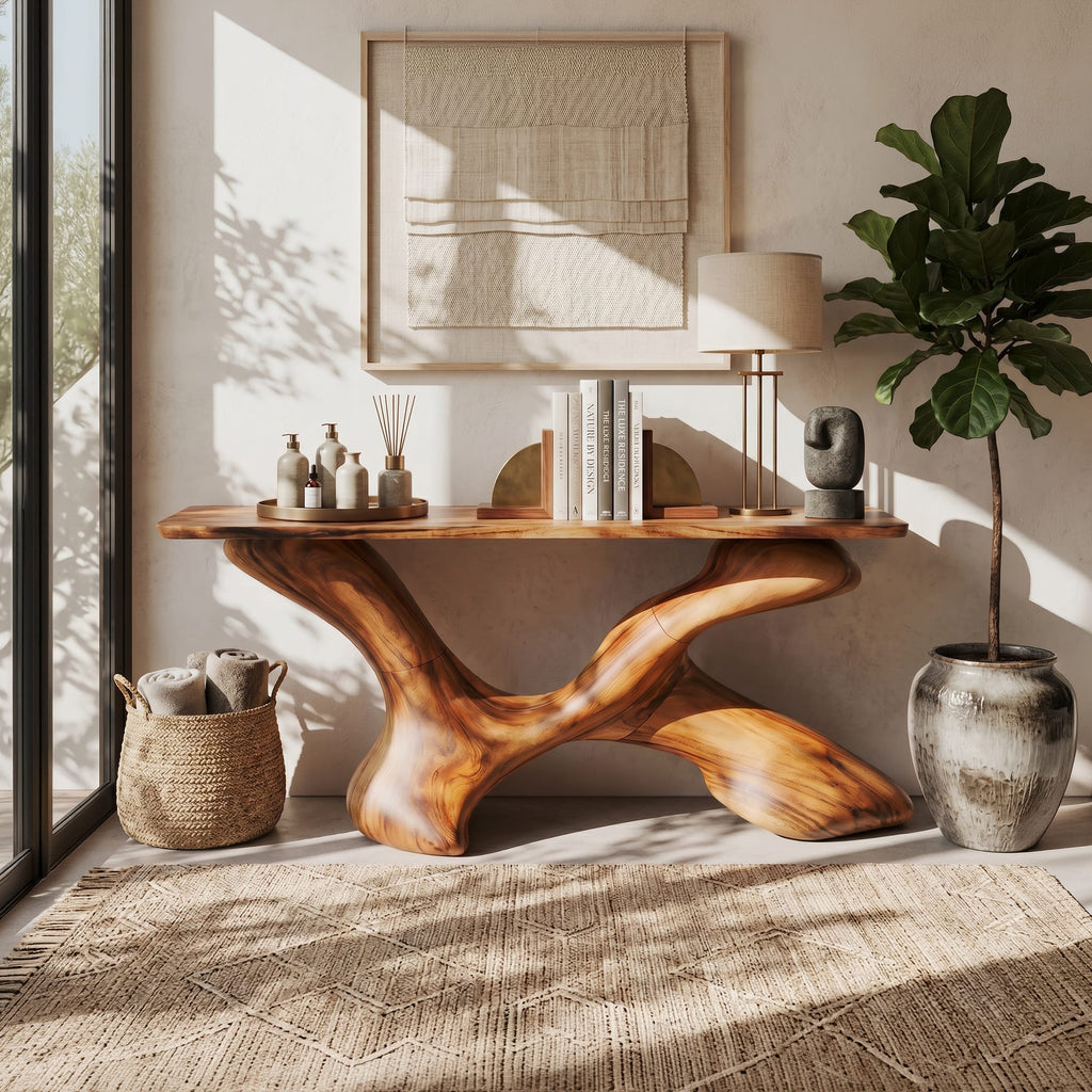 Mid Century Foyer Table, solid wood, built to order