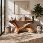 Mid Century Foyer Table, solid wood, built to order