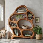 Mid Century Open Bookshelf, solid wood, built to order