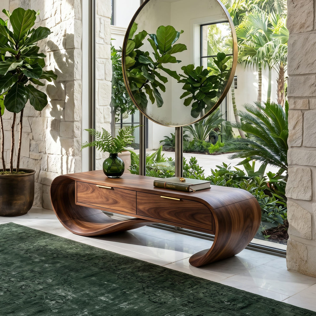 Curved Contemporary Bench