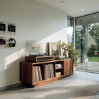 Minimalist Record Player Cabinet, solid wood, built to order