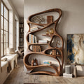 Contemporary Reading Shelf for Peaceful Reading Corner, solid wood, built to order