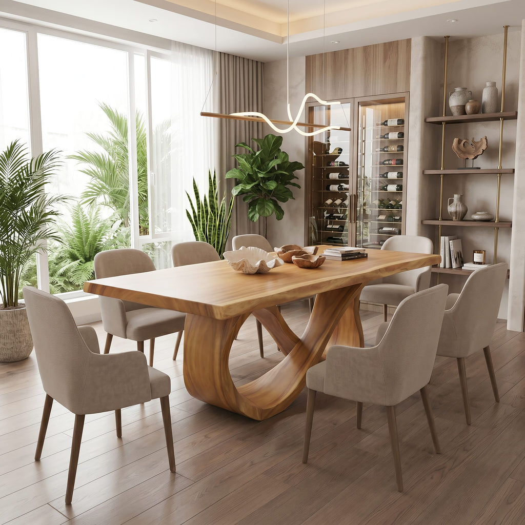 Solid Modern Bright Dining Table