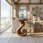 Coastal Spiral Accent Table Beachfront Cottage, solid wood, built to order