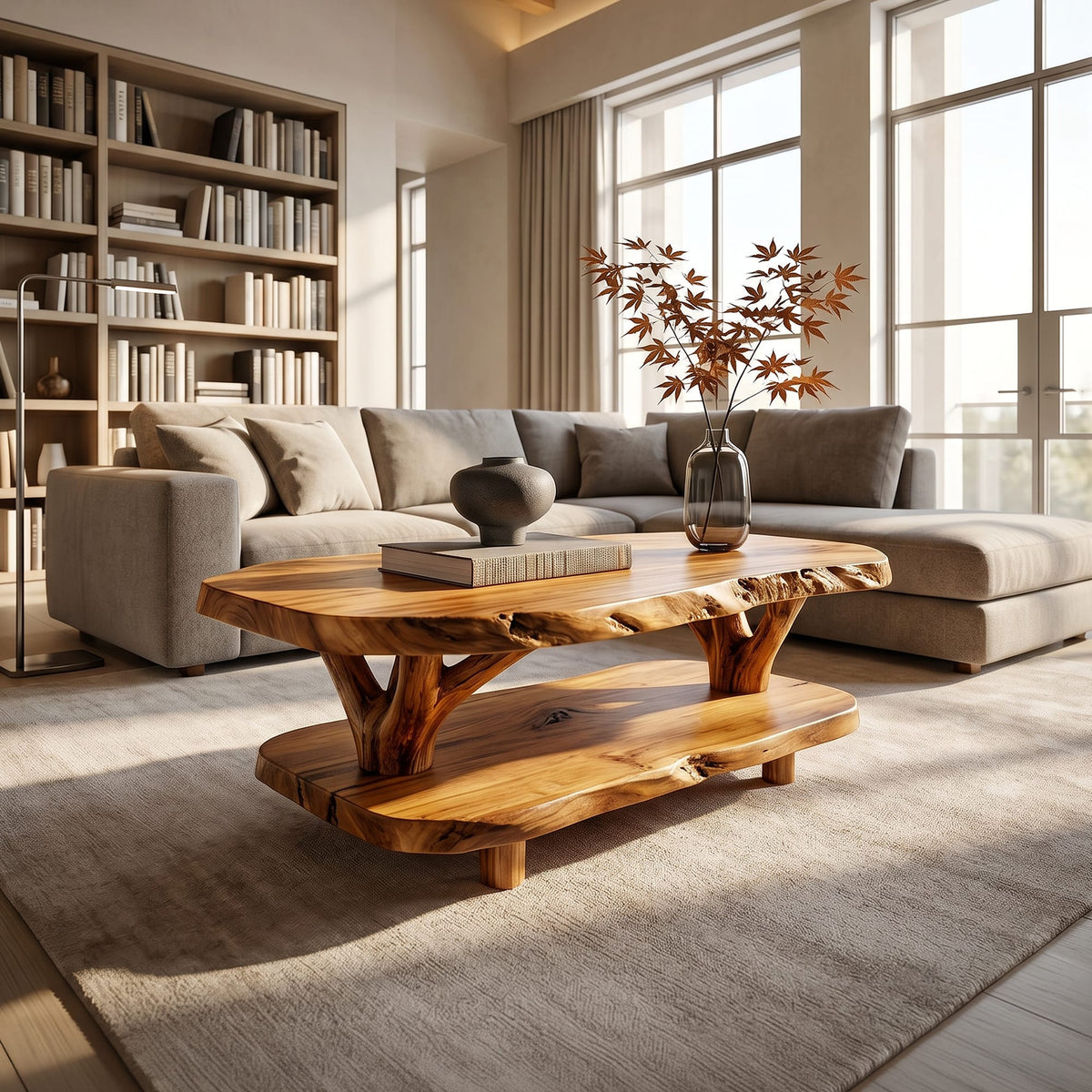 Live Edge Library Coffee Table