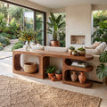 Contemporary Rounded Console Cabinet, solid wood, built to order