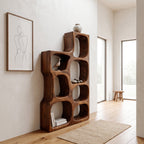 Organic Sculptural Wooden Bookshelf, solid wood, built to order