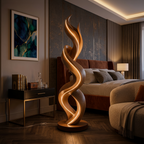 Organic Tree Lamp with Hooks, solid wood, built to order