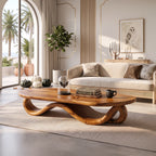 Organic Wave Base Table, solid wood, built to order