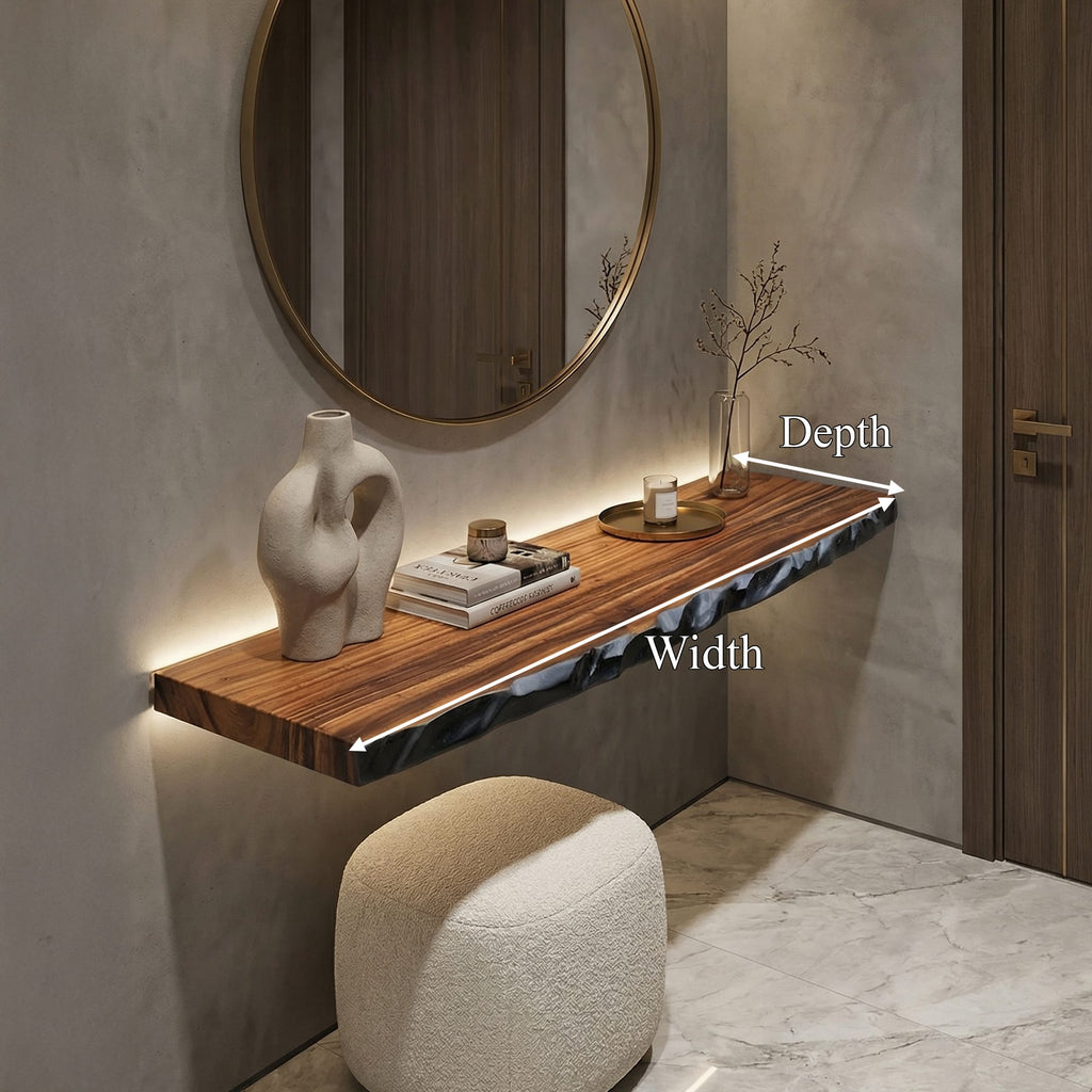 Live Edge Solid Wall Floating Shelf