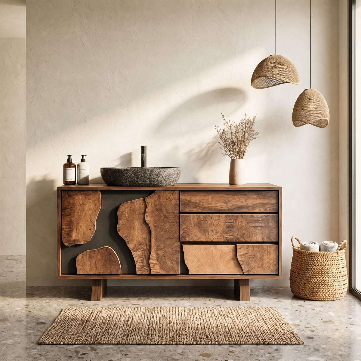 Contemporary Bathroom Cabinet Simple Clean Line Design Bathroom and Vanity Area, solid wood, built to order