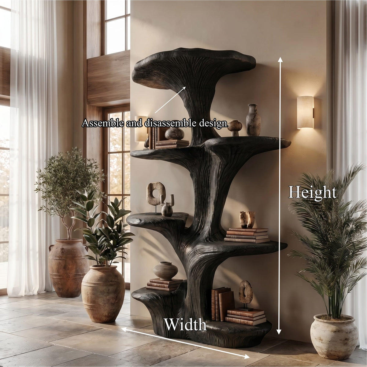 Sculptural Mushroom Floating Bookshelf