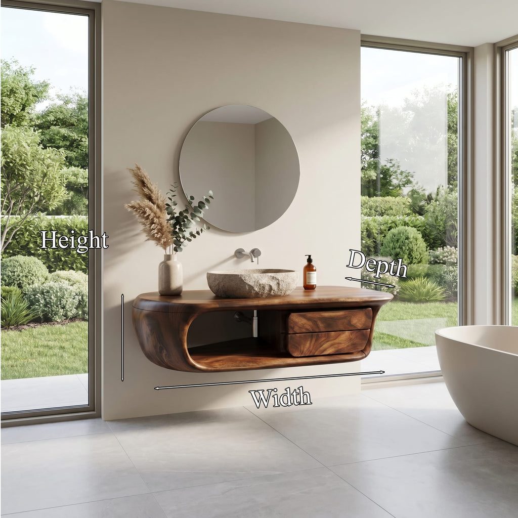 Curved Floating Vanity