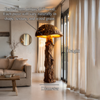 Organic Floor Lamp with Tree Trunk Base and Sculptural Shade, solid wood, built to order, view 8