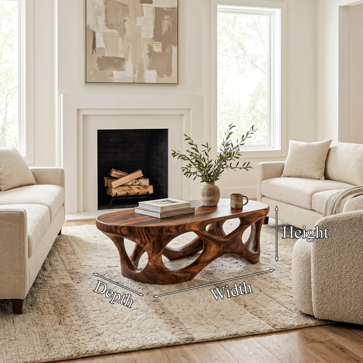 Sculptural Interlocking Modern Coffee Table