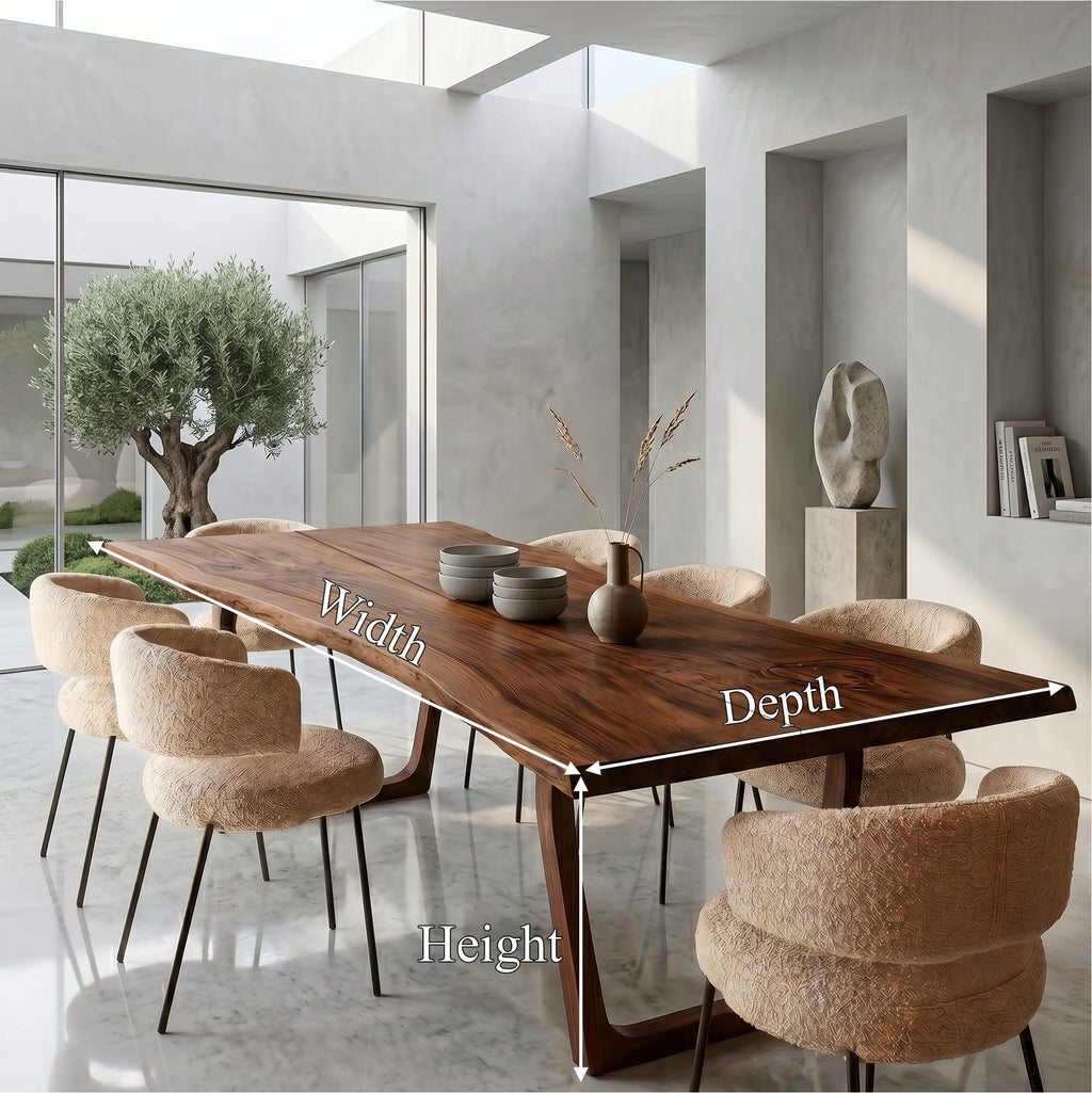Live Edge U-shaped Dining Table