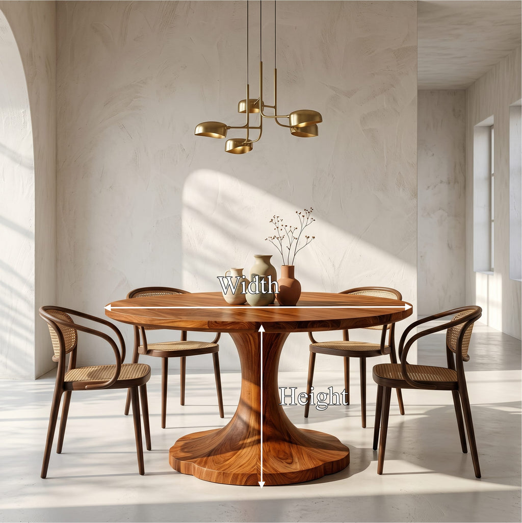 Organic Pedestal Solid Dining Table