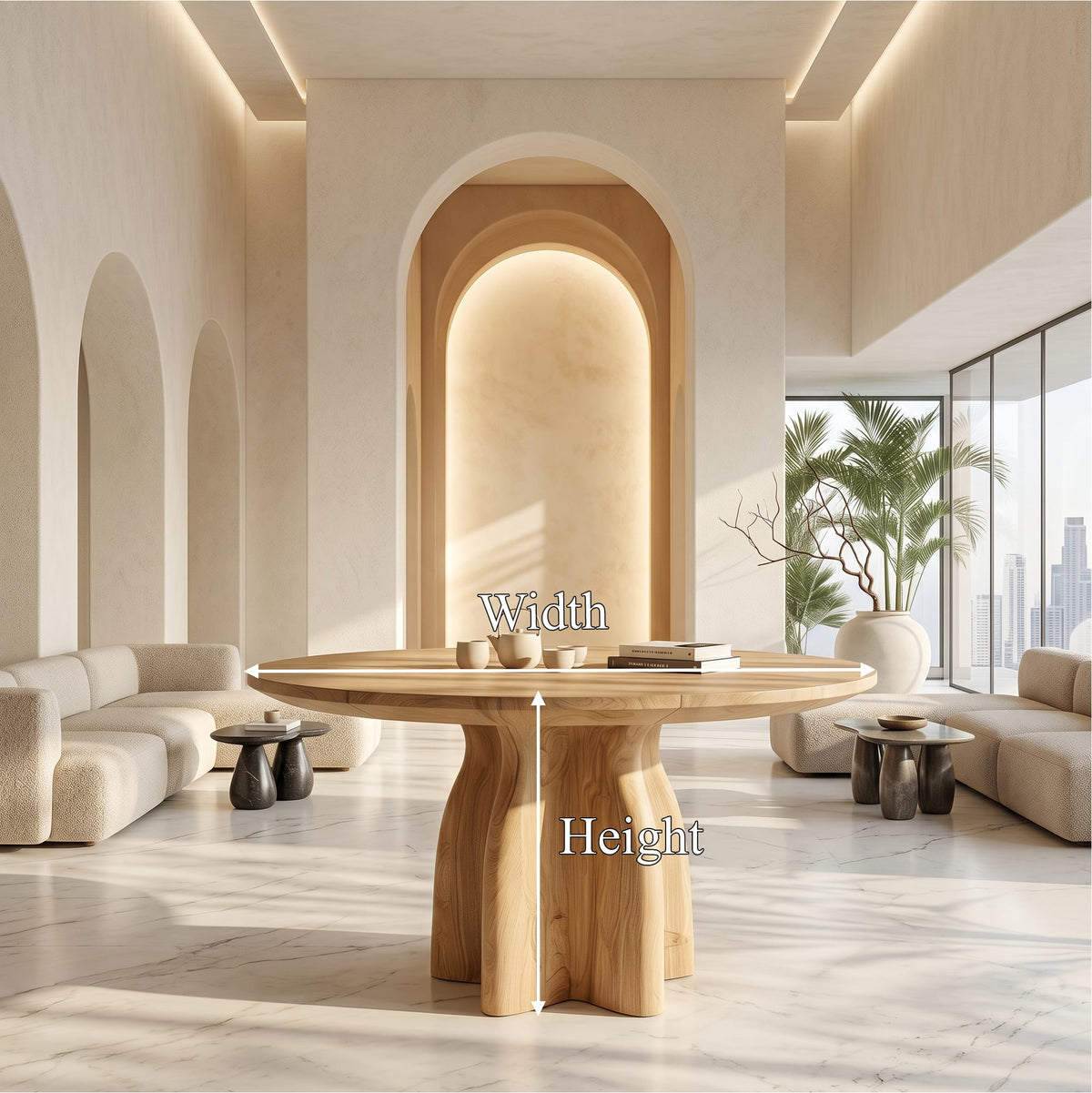 Organic Sculptural Pedestal Side Table
