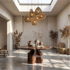 Contemporary Sculptural Pedestal Console Table