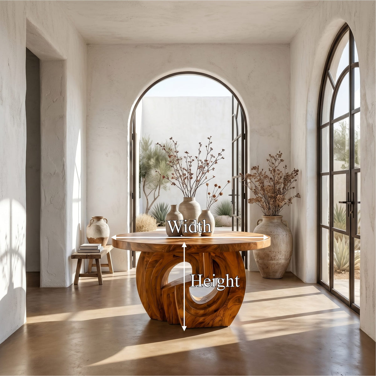 Sculptural Ring Solid Console Table